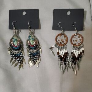 Bohemian Multicolor Dangle Earrings Set
